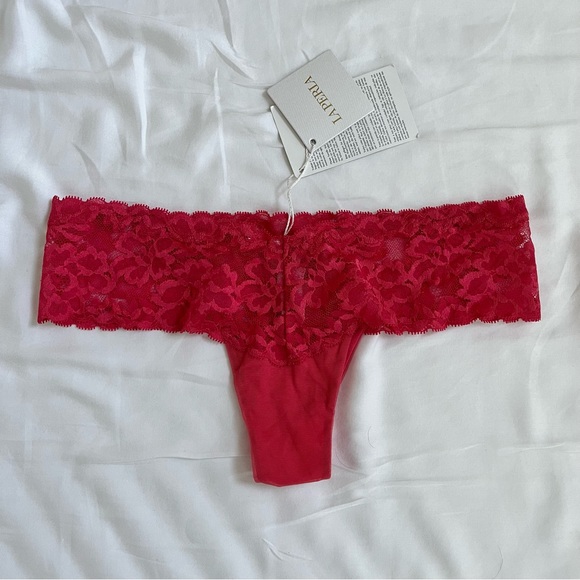 NWT La Perla primaries lace pink thong panty S - Picture 8 of 11